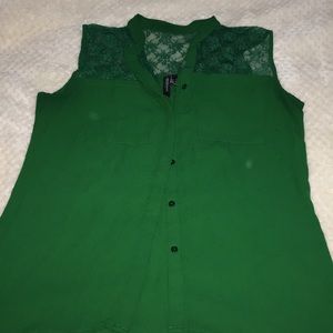 Emerald lace top